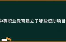 广州市中等职业教育建立了哪些资助项目和政策？