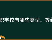 中职学校有哪些类型、等级？