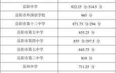 岳阳2021年中考录取分数线