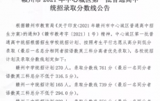 赣州2021年中考录取分数线_最低录取分数线